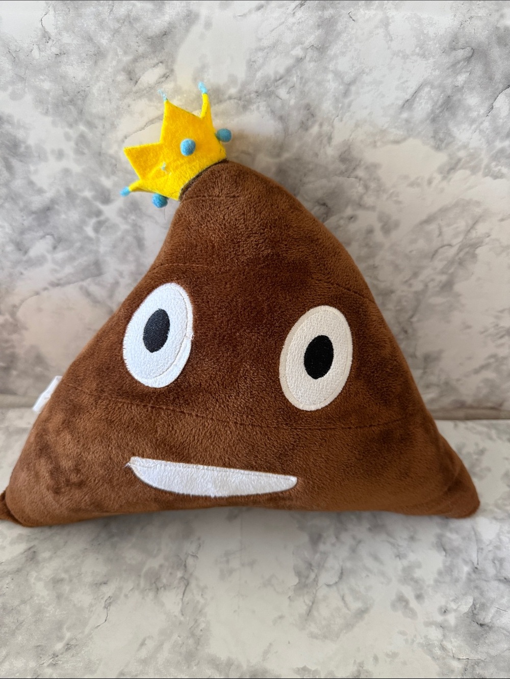 Plush Brown Crown Poop Emoji Pillow - Kids Toy